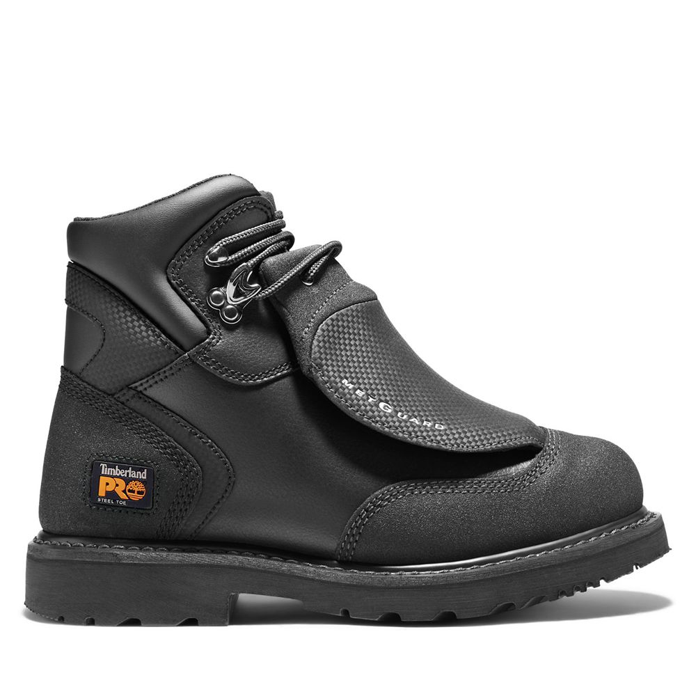 Timberland Mens Work Boots PRO® Met Guard 6" Steel Toe - Black - India EZ6387905